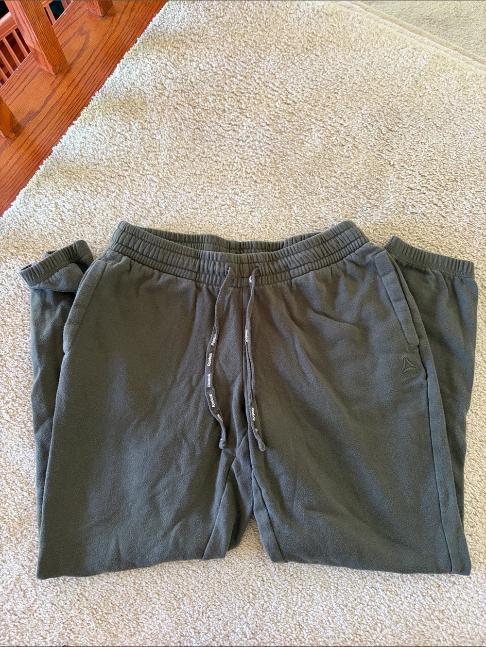 Reebok Olive Green Pull‑On Track Joggers